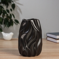 Керамическая ваза декоративная настольная &laquo;Грэйем&raquo;, для цветов, сухоцветов, d-7 см, 17.5&times;10 см, чёрный