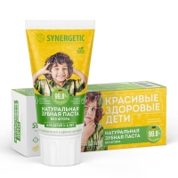 Детская зубная паста Synergetic &laquo;Клубничка и банан&raquo;, от 3 до 6 лет, жёлтая, 50 г