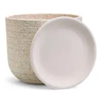 Горшок цветочный  с поддоном 2,9 л, белый керамика "Пряности" (М)