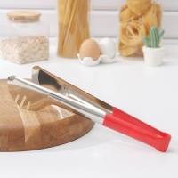 Щипцы кухонные Доляна &laquo;Краски&raquo;, 27,5&times;6 см, 201 сталь, цвет красный