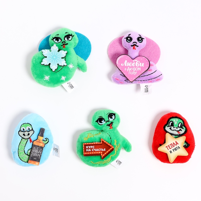 Новый год. Мягкий магнит &laquo;Змея&raquo;, МИКС