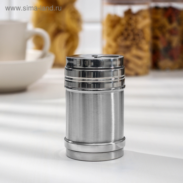 Солонка из нержавеющей стали &laquo;Металлик&raquo;, 280 мл, 6,3&times;10,5 см, цвет серебряный