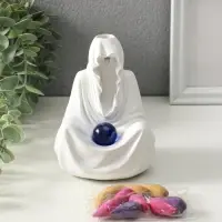 Подставка для благовоний стелющийся дым, световой "Провидец" белый, конусы 10 шт 9х9,5х14 см   10915