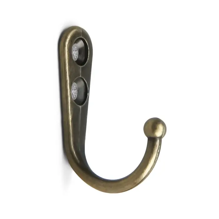 Крючок мебельный ТУНДРА TKO023, однорожковый, цвет бронза