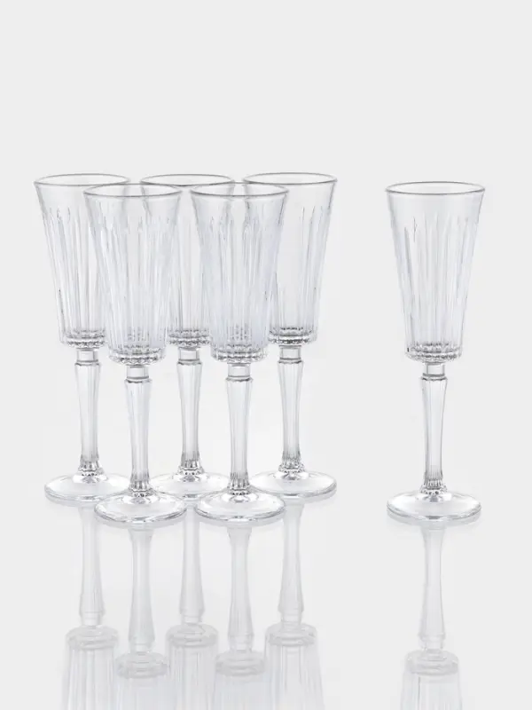 Набор бокалов для шампанского "Solennita" 6 шт, 7х23,2 см, прозрачные