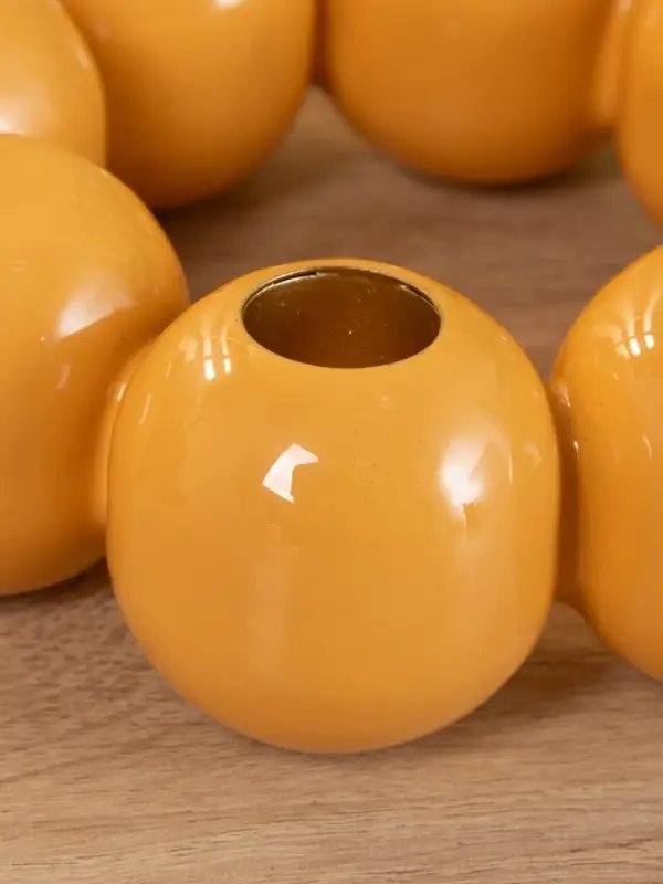 Подсвечник на 4 свечи "Бусы" с 8 сферами, песок 19х19х5,5 см