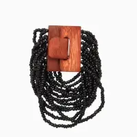 Браслет плетёный 20х5 см, цв. чёрный