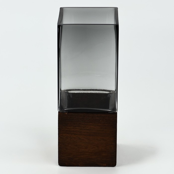 Ваза для цветов &laquo;Форест&raquo; из серого стекла 20,5&times;8&times;8 см