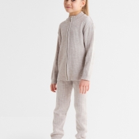 Костюм детский вязаный (кофта и брюки) MINAKU, цвет бежевый, рост 116 см