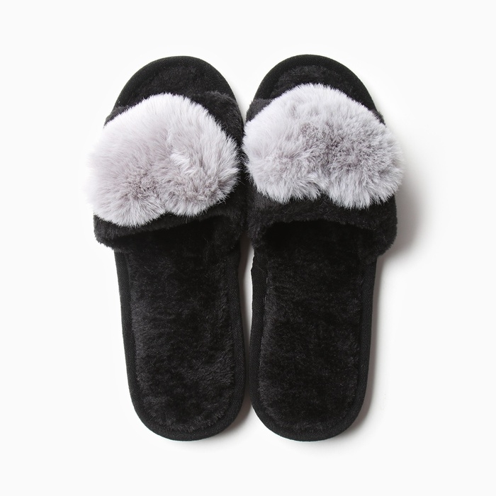 Тапочки женские с открытым носом размер 40-41, цвет серый Тапочки женские с открытым носом размер 40-41, цвет серый