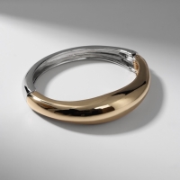 Браслет металл &laquo;Тренд&raquo; объёмный, цвет серебрено-золотой