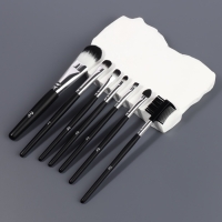 Набор кистей для макияжа, 7 предметов, чехол на кнопке, цвет чёрный