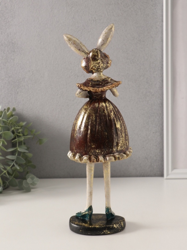 Сувенир полистоун "Зайка в платье с рюшами" 8х9,5х30 см