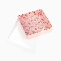 Кондитерская упаковка, коробка для макарун с пластиковой крышкой, &laquo;Шебби&raquo;, 12 х 12 х 3.5 см