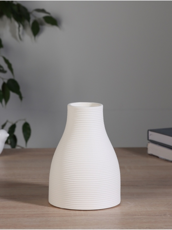 Ваза керамика настольная "Гриневера" классик, d-5см, 15х10,5 см, белый