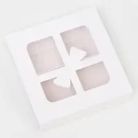 Коробка для 4 конфеты &laquo;Бантик&raquo;, белый 12.5&times;12.5&times;3.5 см