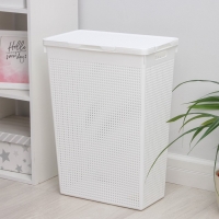 Корзина бельевая с крышкой &laquo;Лофт&raquo;, 50 л, белая