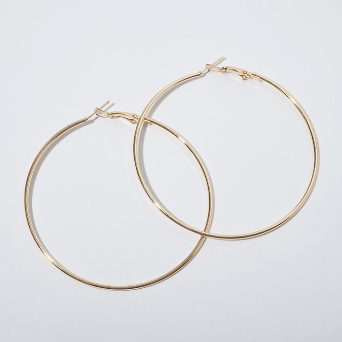 Серьги кольца QF «Классика», d=7 см, цвет золото Серьги кольца QF «Классика», d=7 см, цвет золото