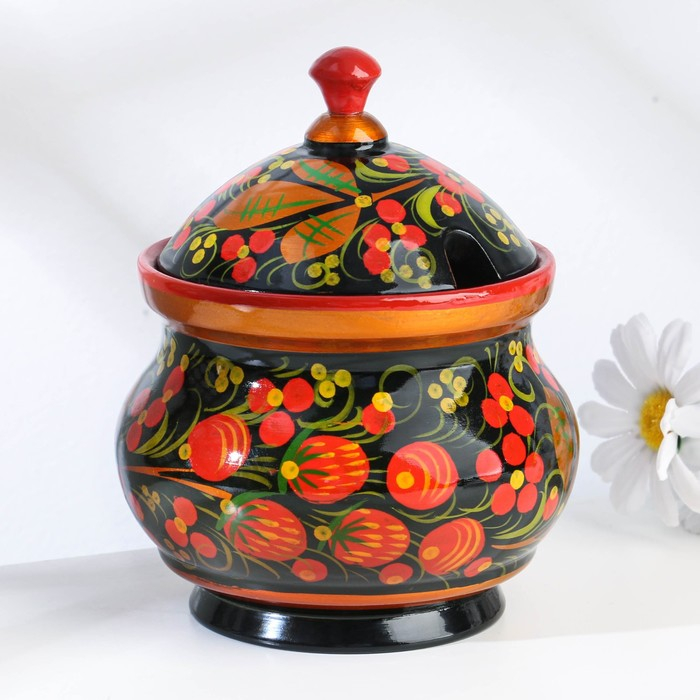 Сахарница &laquo;Ягодка&raquo;, 11х12 см, хохлома, микс