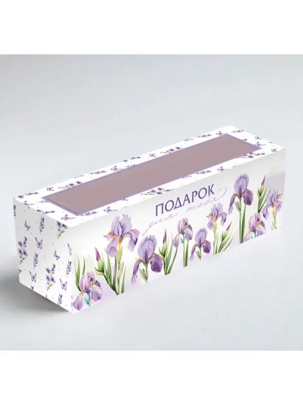 Коробка складная с окном &laquo;Подарок для тебя&raquo;, 5.5 &times; 18 &times; 5.5 см