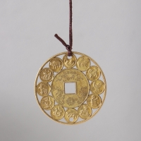 Музыка ветра металл от сглаза "Инь-Ян" 5 колокольчиков h=60см