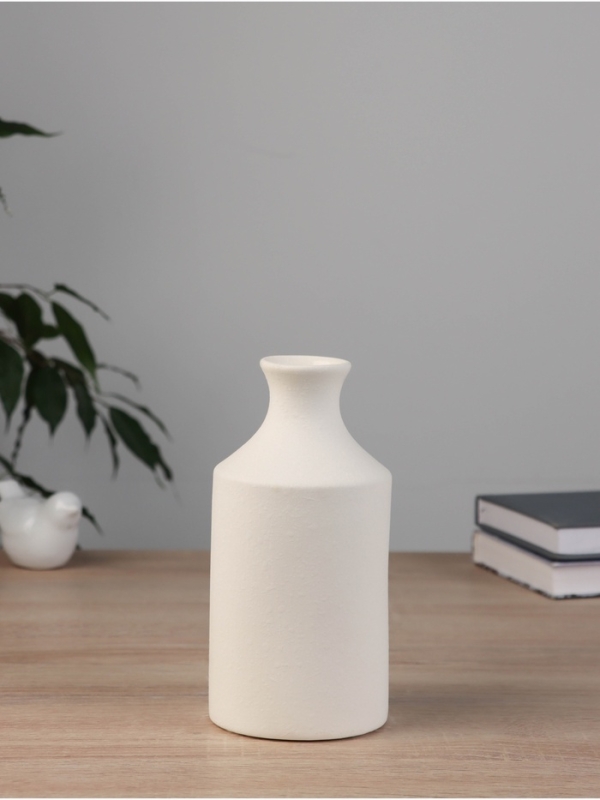 Ваза керамика настольная "Хелле" бутыль, d-4см, h-17х8,5 см, белый