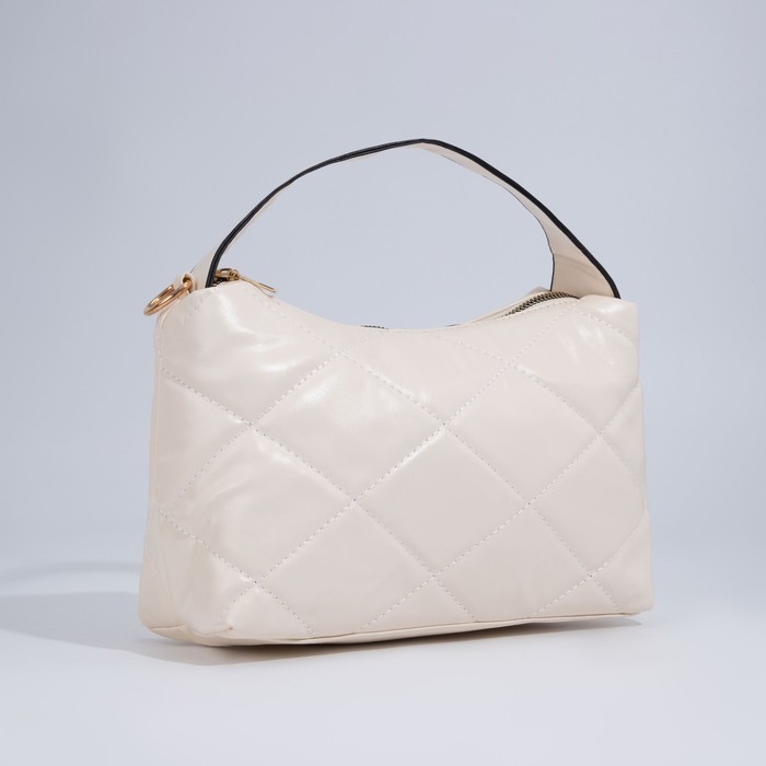 Сумка-багет на молнии, цвет бежевый