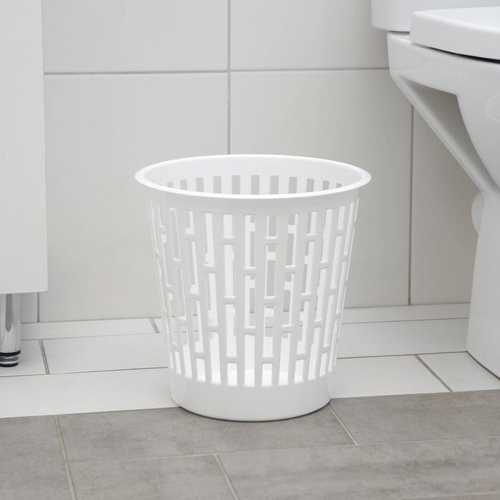 Корзина для мусора Альтернатива &laquo;Матрица&raquo;, 9 л, цвет белый