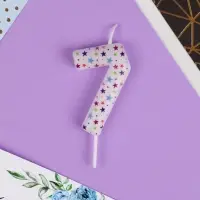 Свеча для торта, цифра &laquo;7&raquo;, 5,5 х 8 см.