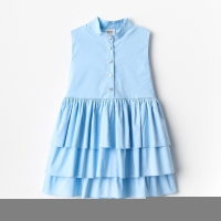 Платье для девочки MINAKU: Cotton collection цвет голубой, р-р 116 Платье для девочки MINAKU: Cotton collection цвет голубой, р-р 116