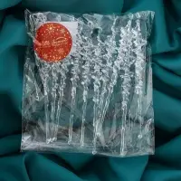 Украшение ёлочное &laquo;Сосулька люкс&raquo; (набор 10 шт) морозец, 14х1,5 см, прозрачный