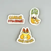 Набор стикеров &laquo;23 февраля&raquo;, 5 х 5 см