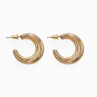 Серьги металл "Переплетение" тренд, цвет золото