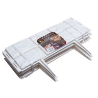 Ограждение декоративное, 24 &times; 177,5 см, 5 секций, пластик, белое, &laquo;Камень&raquo;