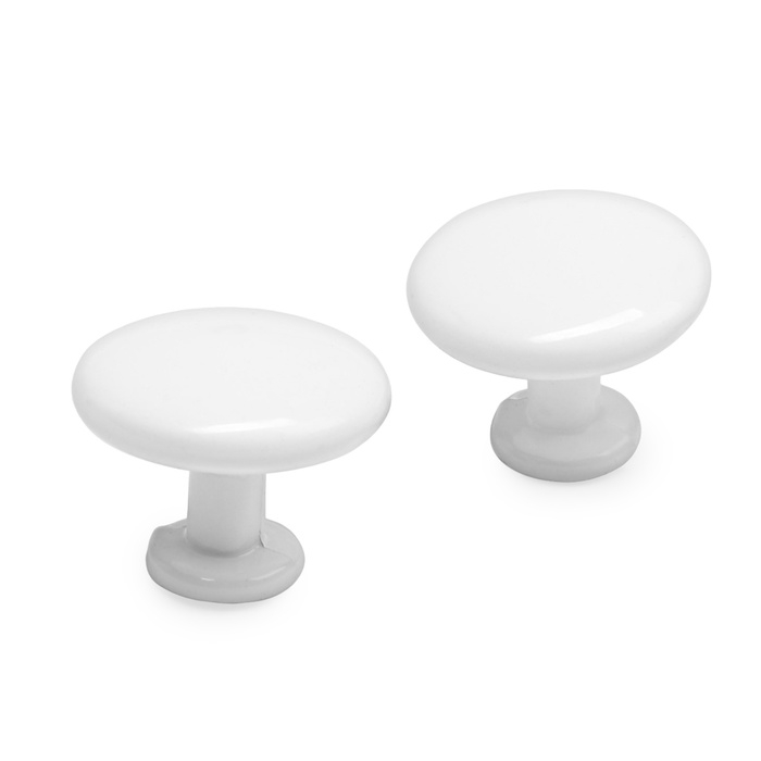 Ручка кнопка ТУНДРА LIGHT PK036WH, белая, 8 шт TMP