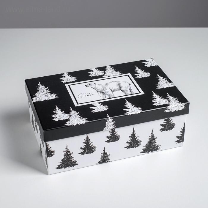 Набор подарочных коробок 5 в 1 &laquo;Черно-белый&raquo;, 32,5 х 20 х 12,5 - 22 х 14 х 8,5 см, Новый год
