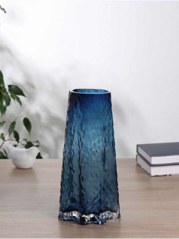 Ваза стекло настольная "Кимберли" d-8 см, h-25х12 см, синий