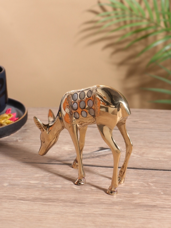 Сувенир &laquo;Косуля&raquo;, латунь с перламутром, 13&times;4.5&times;15 см