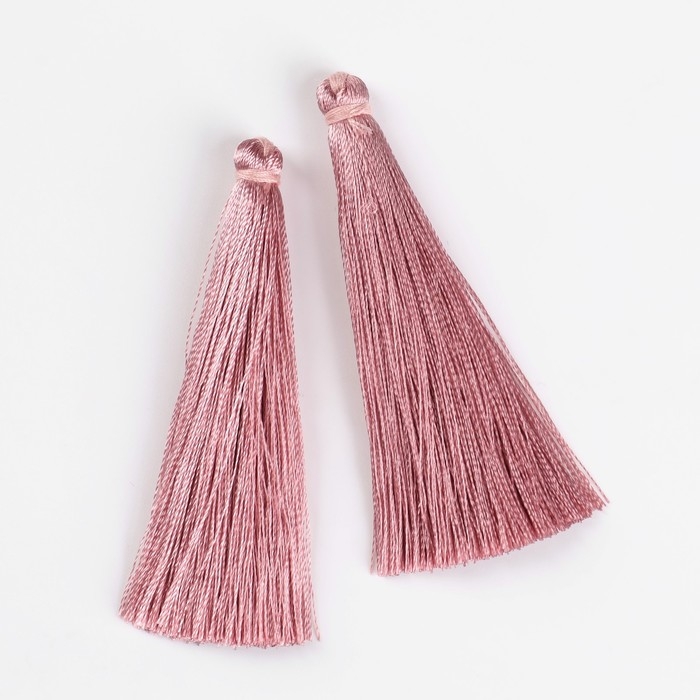 Подвеска декоративная «Кисть», набор 2 шт., L кисти 6,5 см, цвет пудровый Подвеска декоративная «Кисть», набор 2 шт., L кисти 6,5 см, цвет пудровый