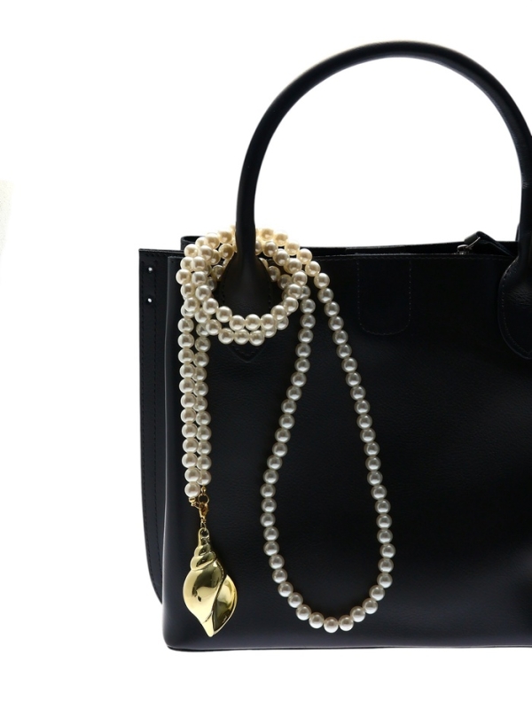 Портупея жемчужная с кулоном &laquo;Ракушка&raquo;, 129 см, белая в золоте