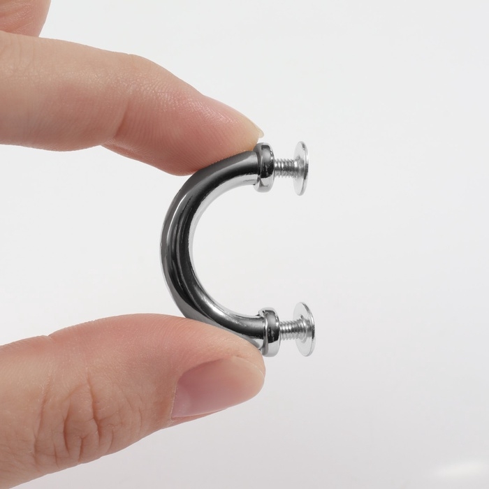 Крепления для ручек на сумку, 3 &times; 1,6 &times; 0,5 см, 2 шт, 4 винта, цвет серебряный