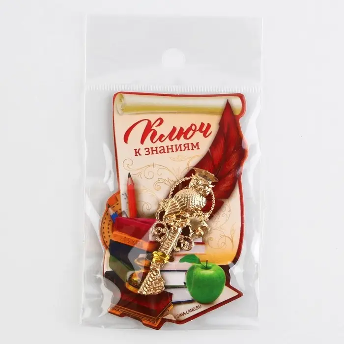 Ключ сувенирный на выпускной &laquo;Ключ к знаниям&raquo;, металл, 2&times;4.8 см