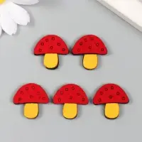 Декор для творчества иск. замша "Грибочки-мухоморчики" МИКС 2,3х2,4 см