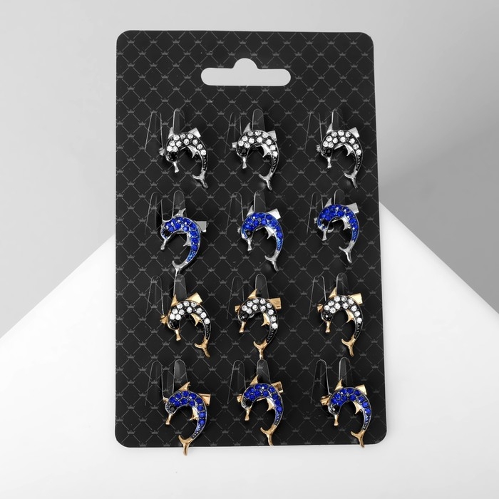 Брошь &laquo;Дельфин&raquo; мини, цвет МИКС (неделимая фасовка 12 шт., цена за шт.)