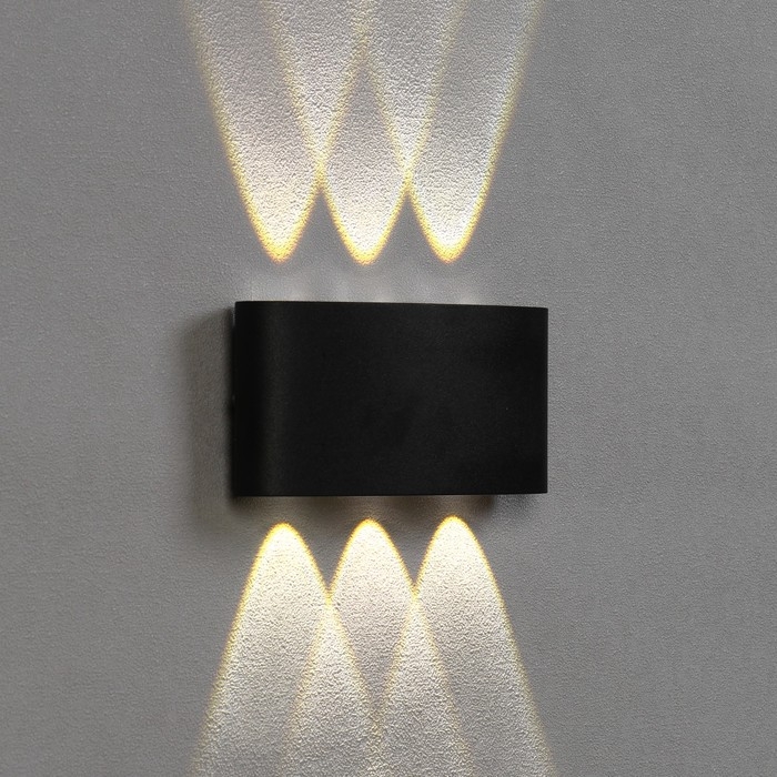 Светильник фасадный &laquo;Полусфера&raquo;, FSD-069, 6 Вт, 4000К, 3 луча, IP65, 220 В, пластик, черный   100842