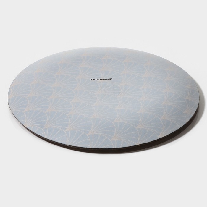 Тарелка стеклянная Доляна &laquo;Золотое перо&raquo;, 20&times;1,3 см, цвет чёрный