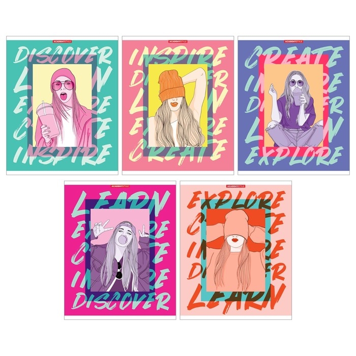 Тетрадь 48 листов в клетку "Дело в шляпе", обложка мелованный картон, софт-тач лам, блок 60г/м2, МИКС