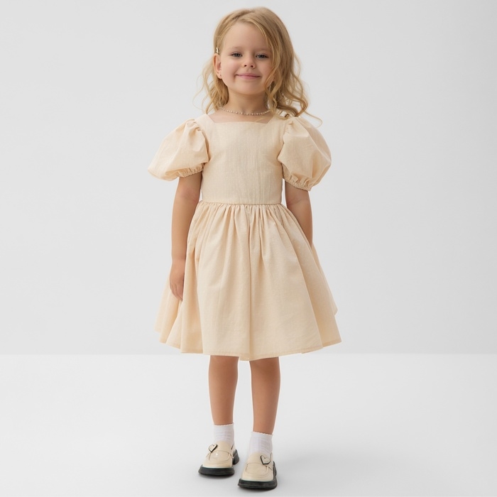 Платье нарядное детское MINAKU: PartyDress, цвет молочный, рост 110 см Платье нарядное детское MINAKU: PartyDress, цвет молочный, рост 110 см