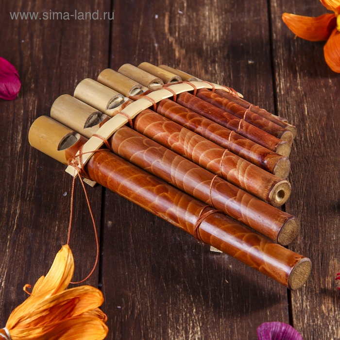 Сувенирный музыкальный инструмент "Флейта Пана" 21х13х2 см,МИКС,