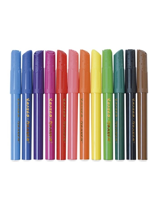 Фломастеры 12 цветов &laquo;Каляка-Маляка&raquo; утолщенные, суперсмываемые, круглые, блистер